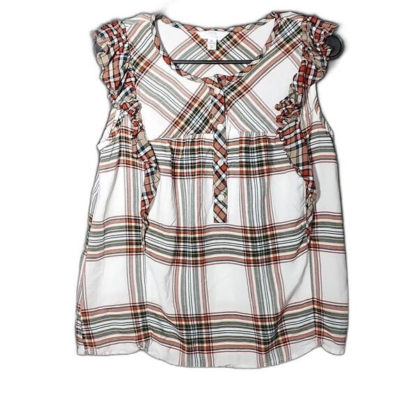 Time and Tru XL 16-18 Sleeveless Ruffles Red, Navy, Black and White - Picture 1 of 12